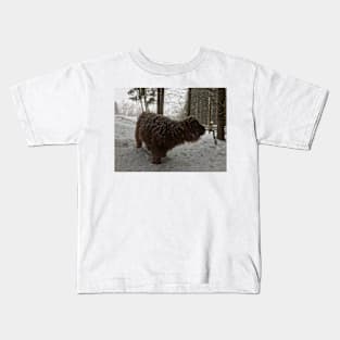 Scottish Highland Cattle Calf 1707 Kids T-Shirt